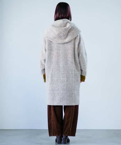 【Lallia Mu 26AW】2614171 ビッグカラーチェックコート