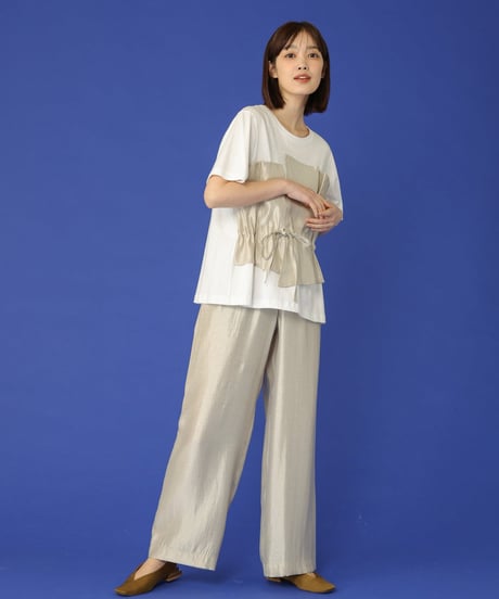 【trois】グラムツイル セミワイドパンツ（T246-87007）