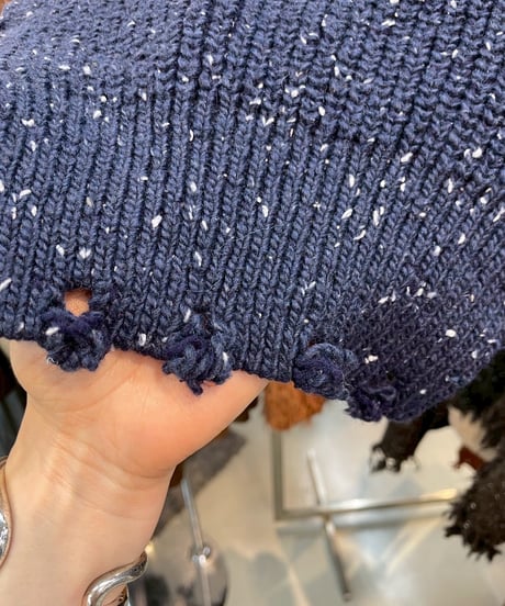 【cafune】  535984 nep damage knit pullover