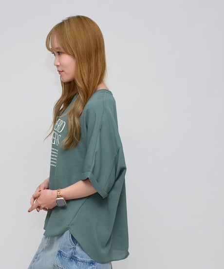 【Praia】 LEF-2620 フハク梨地・反転ロゴTシャツ  上質な日本製