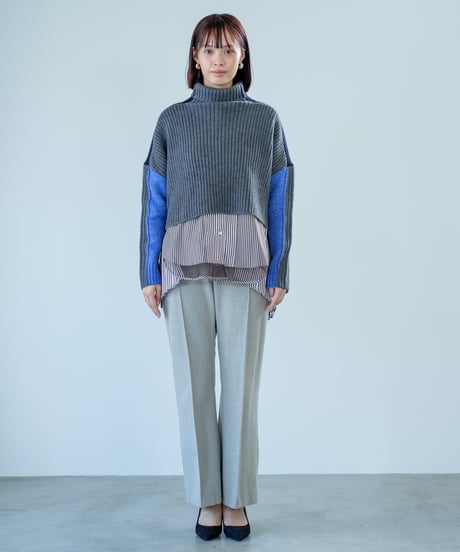 【Lallia Mu 26AW】2614432 ブロックカラー2WAYニット