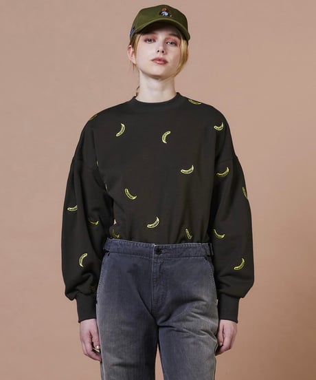 【DOUBLE STANDARD CLOTHING】0208330253 バナナ刺繍スウェット