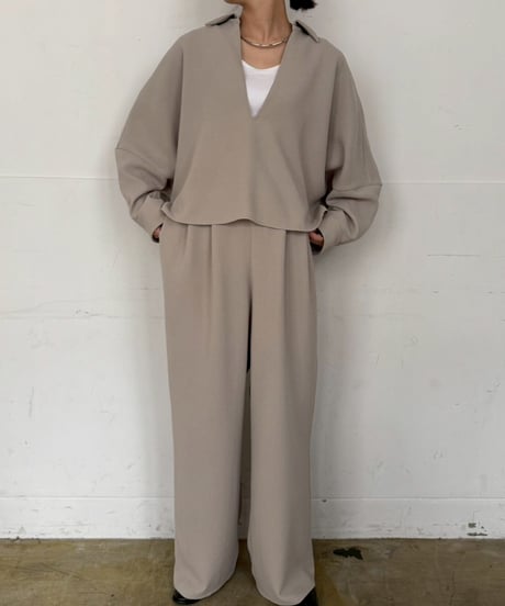 【cafune】535961/615961 stretch georgette skipper pullover