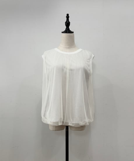 【siro de labonte 26SS】 R623201　balloon vest　2way着用可能　／　tulle docking