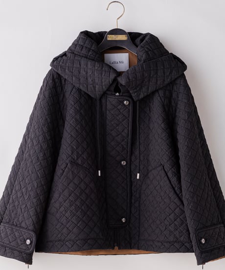 3【Lallia Mu 26AW】2613161　エンボスキルティングジャケットコート