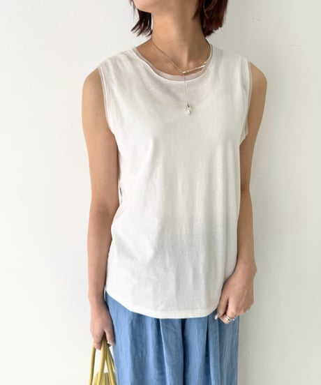 【cafune】525922 tulle combi tank top