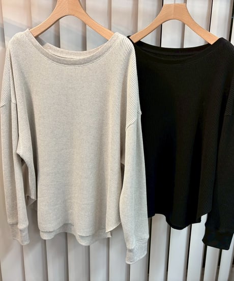 【cafune】615907 waffle relax pullover