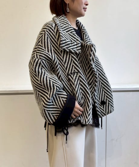 17【Lallia Mu 26AW】2614212 ウールツイードショートコート