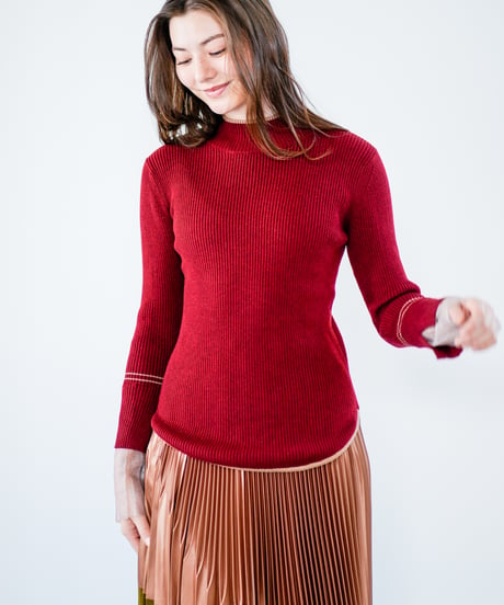 【Lallia Mu 26AW】2614430 シアープリーツカフリブニット