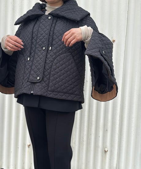 3【Lallia Mu 26AW】2613161　エンボスキルティングジャケットコート