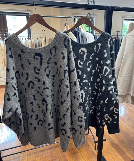 【siro de la bonte 26AW】R643112 whip yarn   leopard 2way cardigan