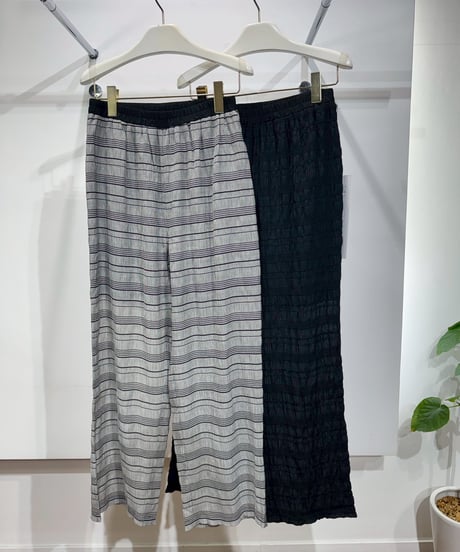 全国送料185円【RILATO】  R26269シャーリングボーダーパンツ