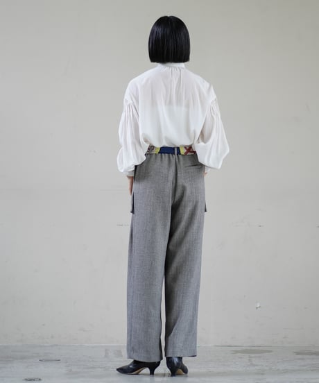 【Lallia Mu 26AW】  2613767 スカーフベルトワイドパンツ