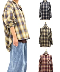 全国送料185円【ayane】  816341　コットンチェックシャツ