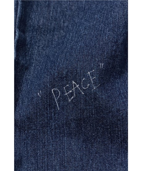 【FREERAGE】226AP317 "10oz DENIM" ラフ＆タフイージーパンツ -Hand Paint-／ALL WE NEED IS PEACE
