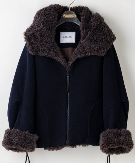 【Lallia Mu 26AW】2614213 ファーフードショートコート