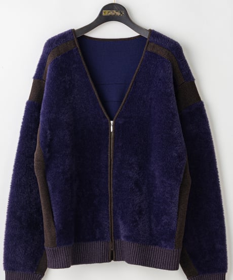 【Lallia Mu 26AW】2614438 バイカラーシャギーニットブルゾン