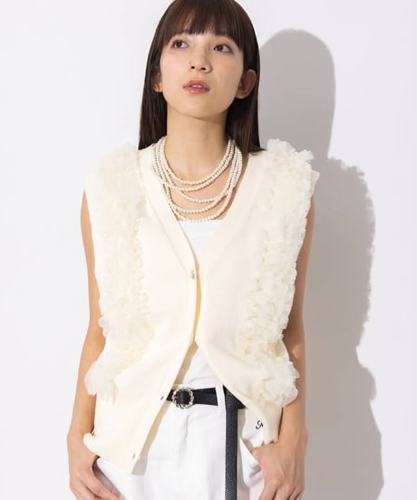 【MARGAUX VINTAGE】KN - 26021 - S　チュールフリルベスト