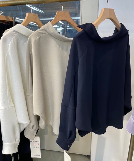 【cafune】535961/615961 stretch georgette skipper pullover