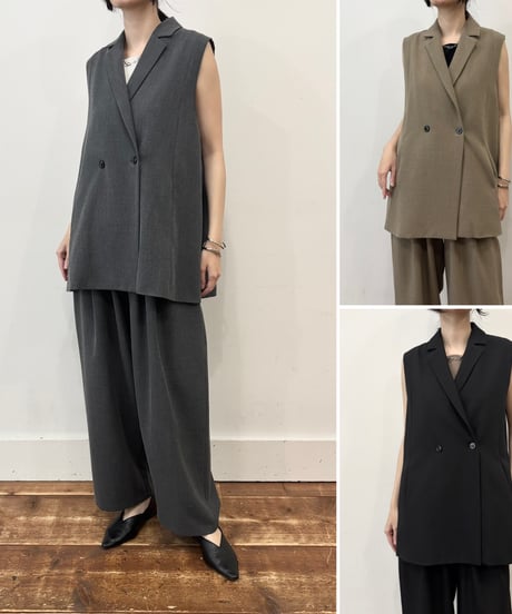 【siro de labonte】R613301 tailored vest stretch twill