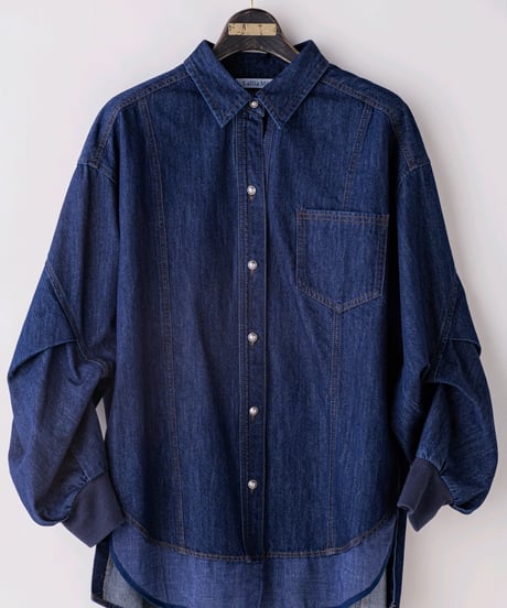 【Lallia Mu 26AW】  2613670 2wayスリーブデニムシャツ