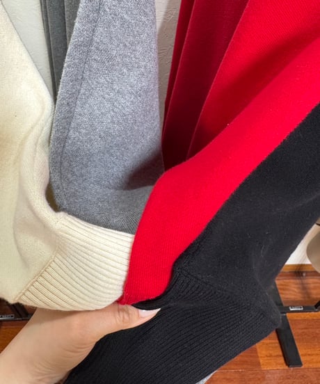 【siro de la bonte 26AW】R643107 32/2COTTON plating nylon  poncho pullover