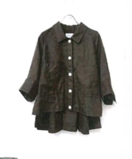 【cafune】525908 French linen short shirt　フレンチリネンショートシャツ