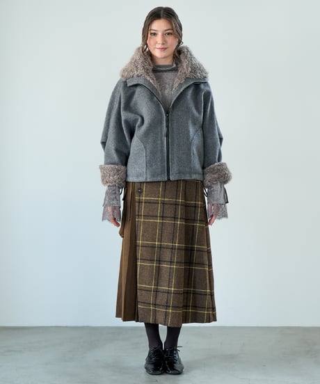 【Lallia Mu 26AW】2614213 ファーフードショートコート