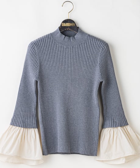【Lallia Mu 26AW】2614434 デタッチカフリブニット