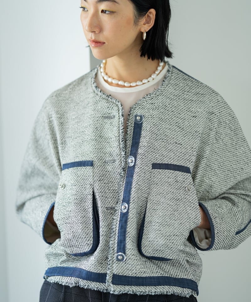 LalliaMu 26SS】2611244 ノーカラーツイードジャケット | selects