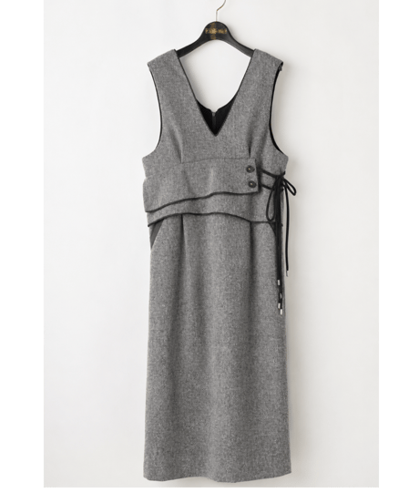 【Lallia Mu 26AW】2614383 ペプラムウエストワンピース