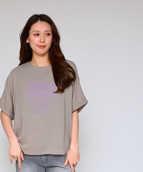 【Praia】 LEF-2620 フハク梨地・反転ロゴTシャツ  上質な日本製