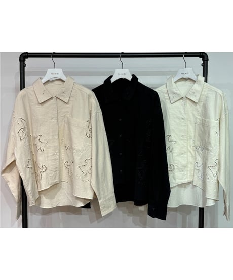 【PRIORITY 26AW】 P67043AI エンブロイダリーオープンカラーシャツ