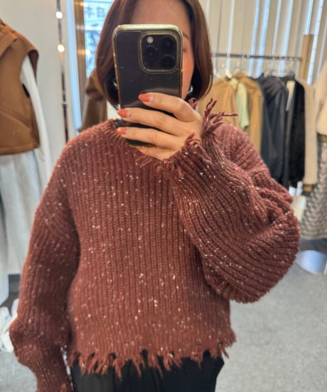 【cafune】  535984 nep damage knit pullover
