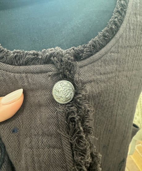 【LE MÉLANGE 26AW】8643804 コットンスラブ刺繍ジャケット