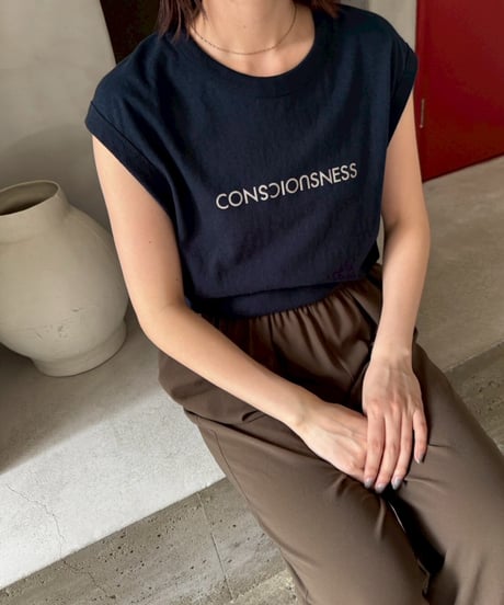 【cafune 】535938 slub cotton logo tee