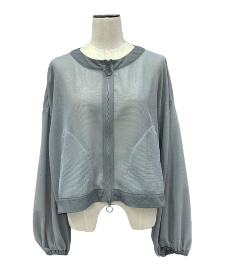 【ayane】 836614 クルーネックメッシュブルゾン