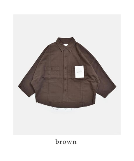 【Johnbull 】 JT262S07  サイド パネル ドルマン シャツ