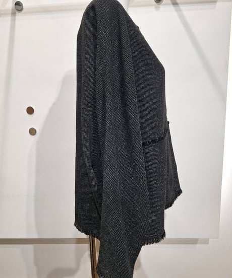 【cafune】615401 mesh tweed no collar jacket