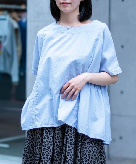 【D.M.G】16-0829X  60ローン サイドギャザーシャツ