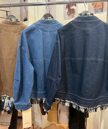 【Lallia Mu 26AW】 2613283 ツイードドッキングデニムジャケット