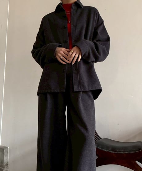 【cafune】545903 TWEEDY polyester back tuck shirt