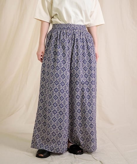【Brocante】33-0344X P  インドプリント(パターン) ピエロパンツ