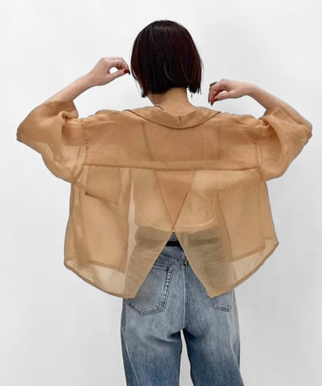 【cafune】525913 cupra organdy short shirt