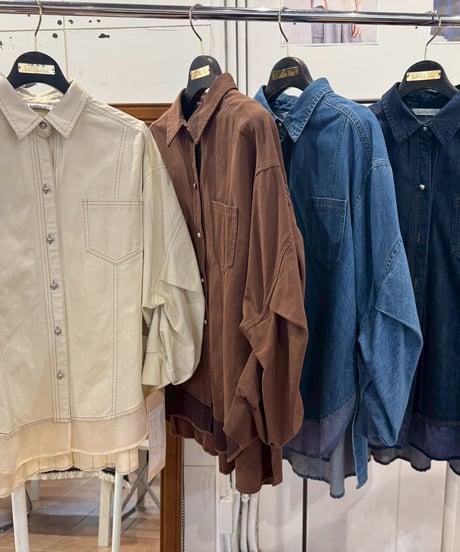 【Lallia Mu 26AW】  2613670 2wayスリーブデニムシャツ