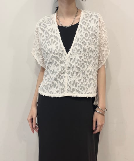 【siro de labonte】R613316 short vest cut Jacquard