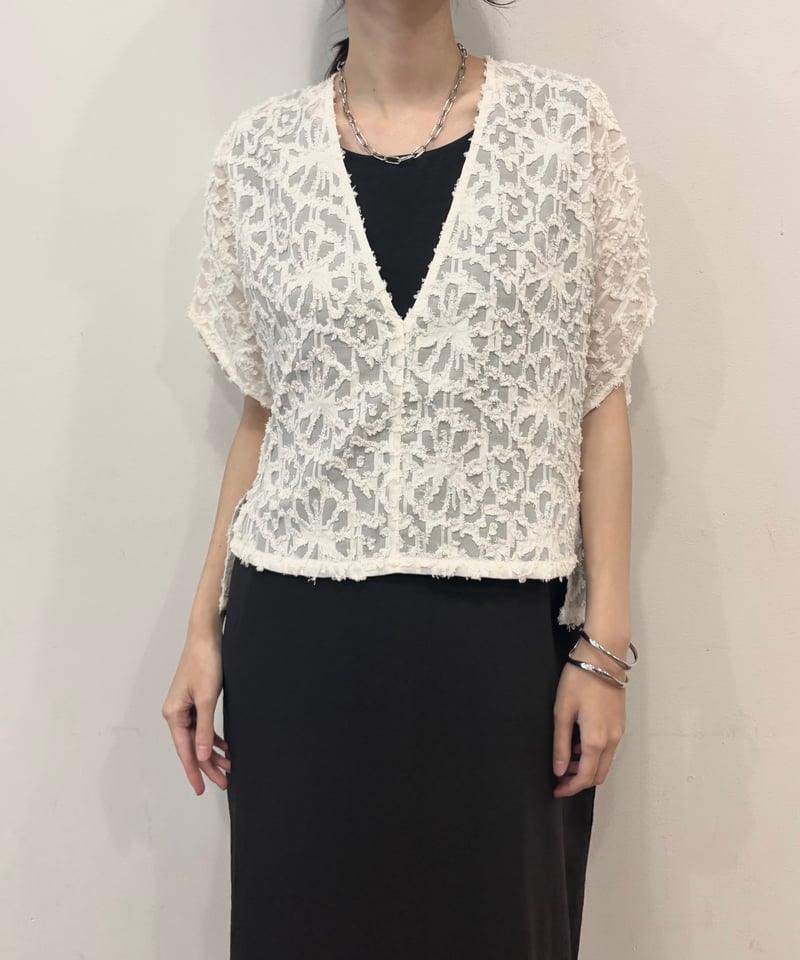 siro de labonte】R613316 short vest cut Jacquar