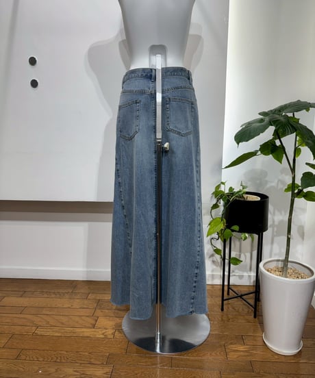 【cafune】 635637 8oz denim flare skirt