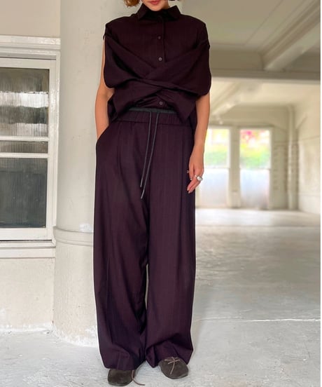 【PRIORITY 26AW】 P67057HW 3WAYストライプシャツ