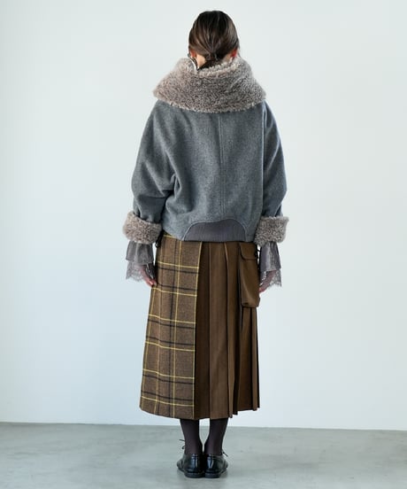 【Lallia Mu 26AW】2614213 ファーフードショートコート